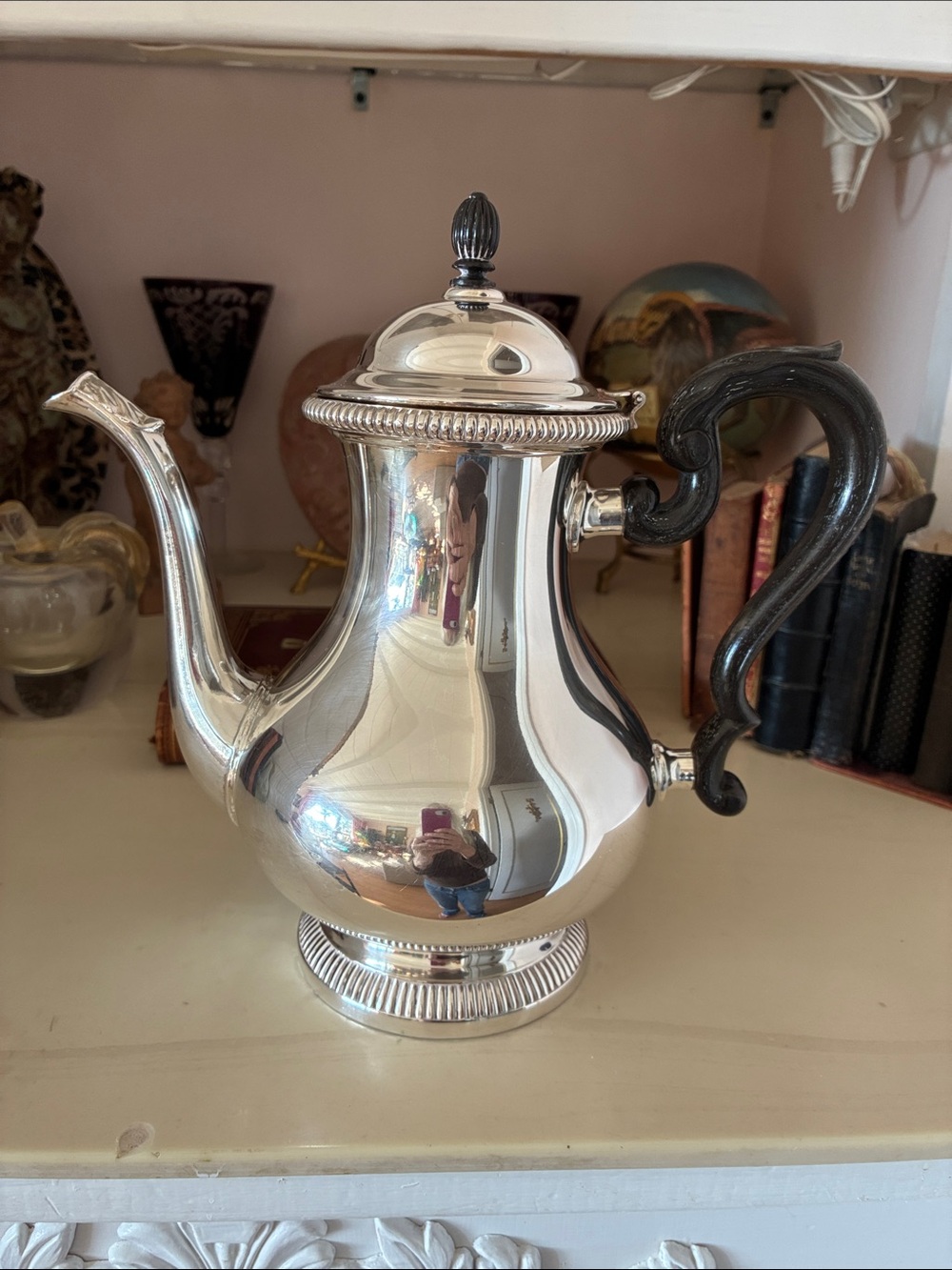 Gorham Newport silver plate  Teapot with wood handle